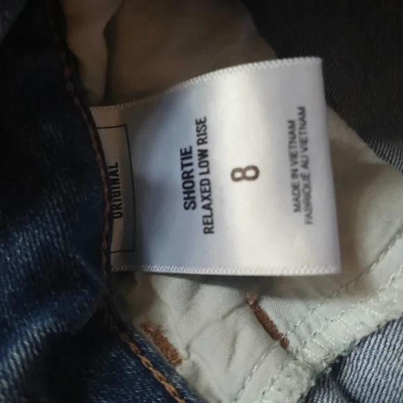 Express Light Blue Ripped Jean Shorts - Picture 6 of 8